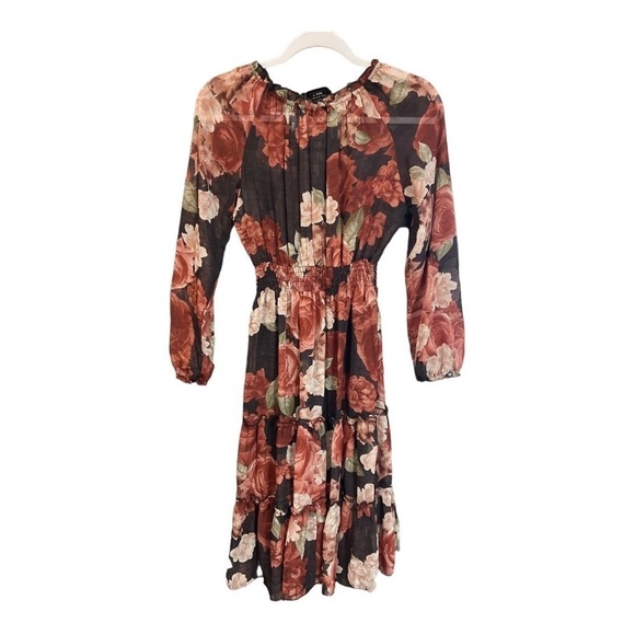 Kate and Lilly Sheer Floral Dress Size 4 LE1 - Picture 3 of 3